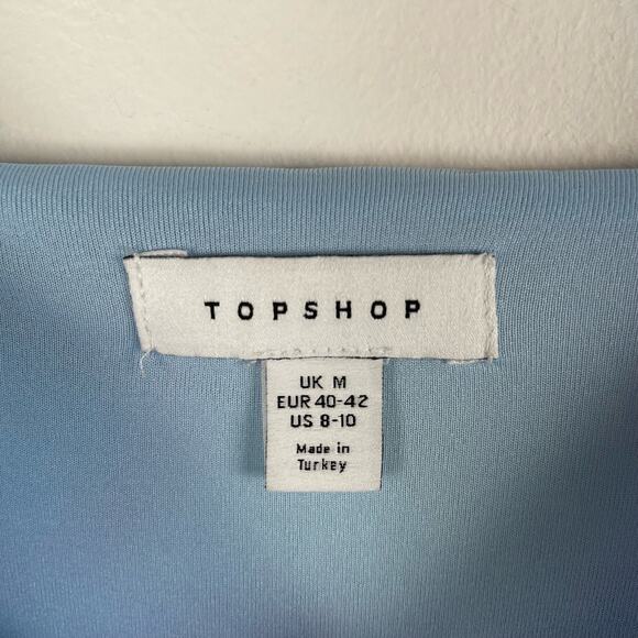 Topshop Spray Paint Floral Mini Tea Dress in Blue Purple Multi Size Medium 8-10 - Picture 4 of 8